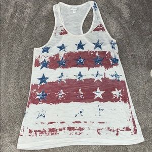 Red White and Blue Stripes with star tank top